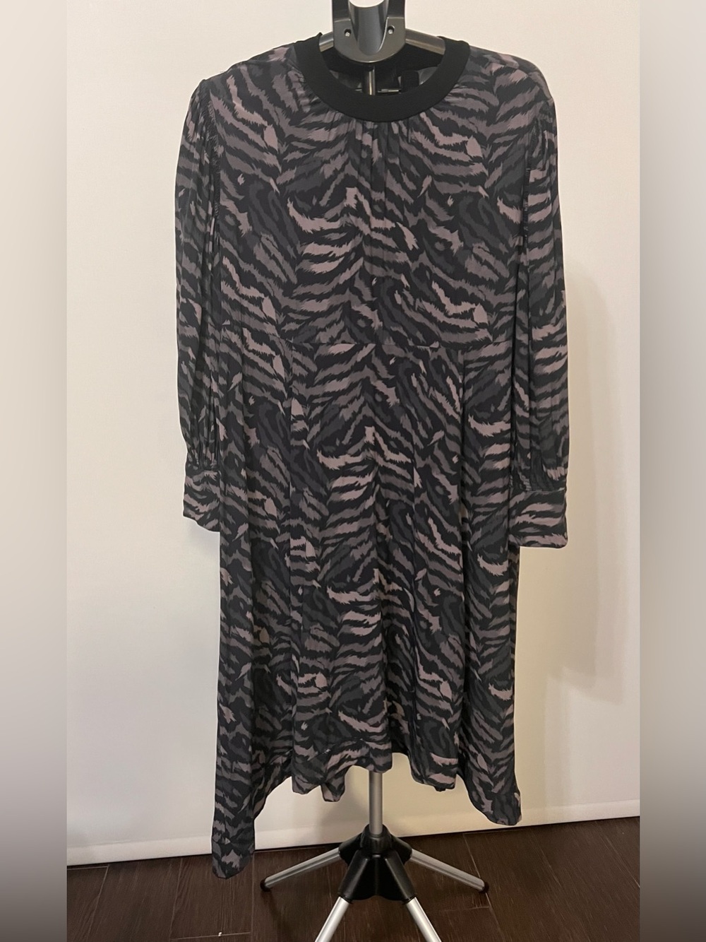 AllSaints Zebra Animal Print Midi Dress – Large – Like New